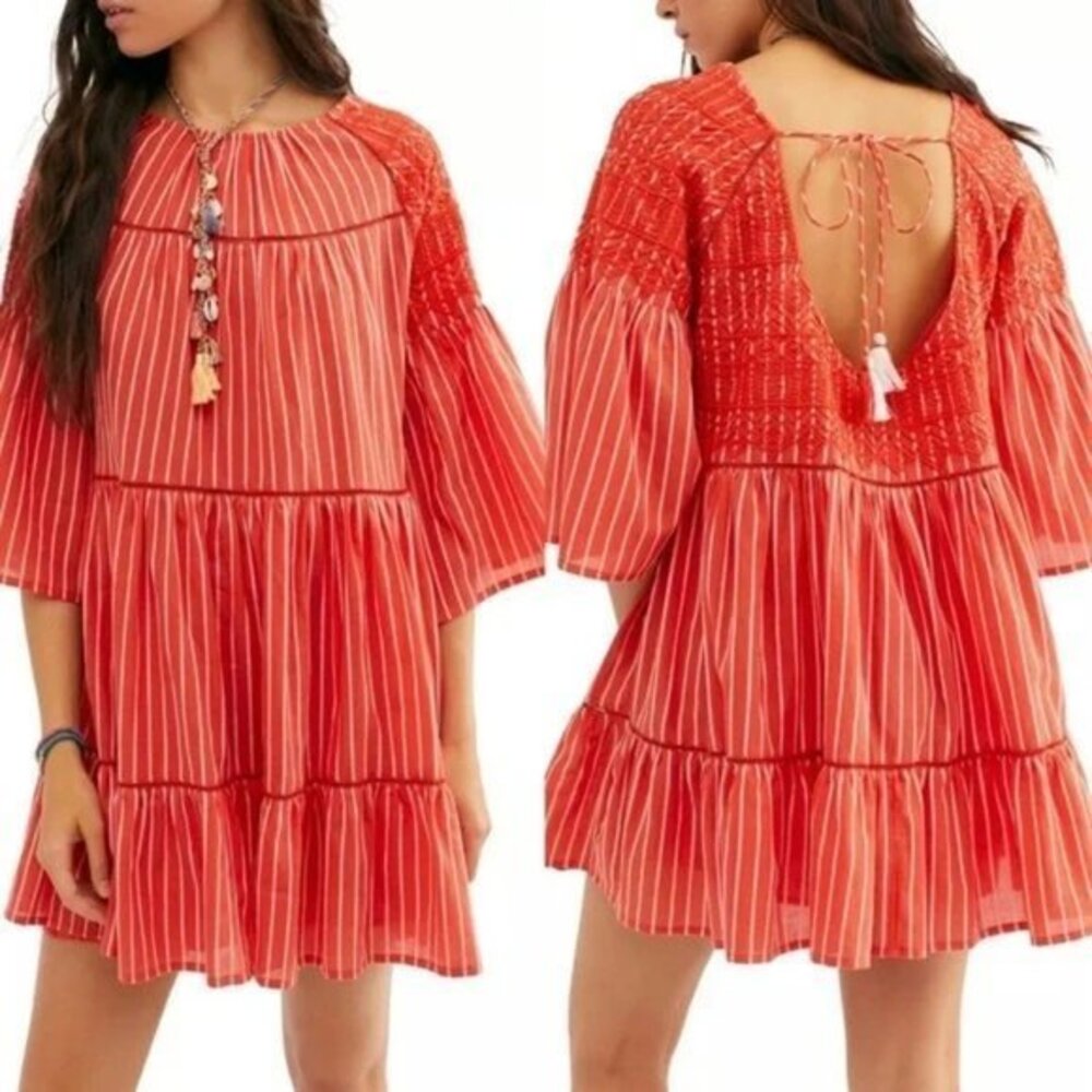 Free People Lola Embroidered Dress. XS,M